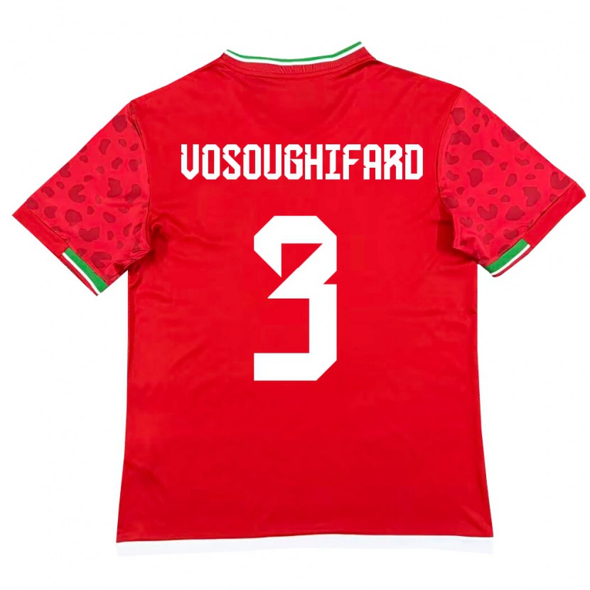 Danxen Pánské Írán Arshia Vosoughifard #3 Červená Bílá Daleko Hráčské Dresy 26-28 Dres