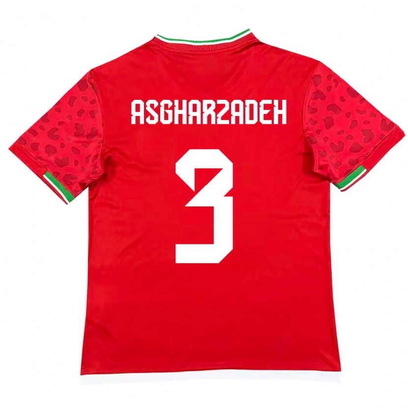 Danxen Pánské Írán Ali Asgharzadeh #3 Červená Bílá Daleko Hráčské Dresy 26-28 Dres