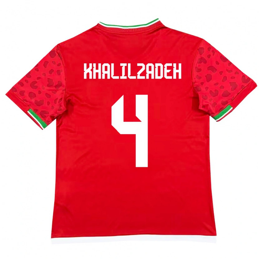 Danxen Pánské Írán Shoja Khalilzadeh #4 Červená Bílá Daleko Hráčské Dresy 26-28 Dres
