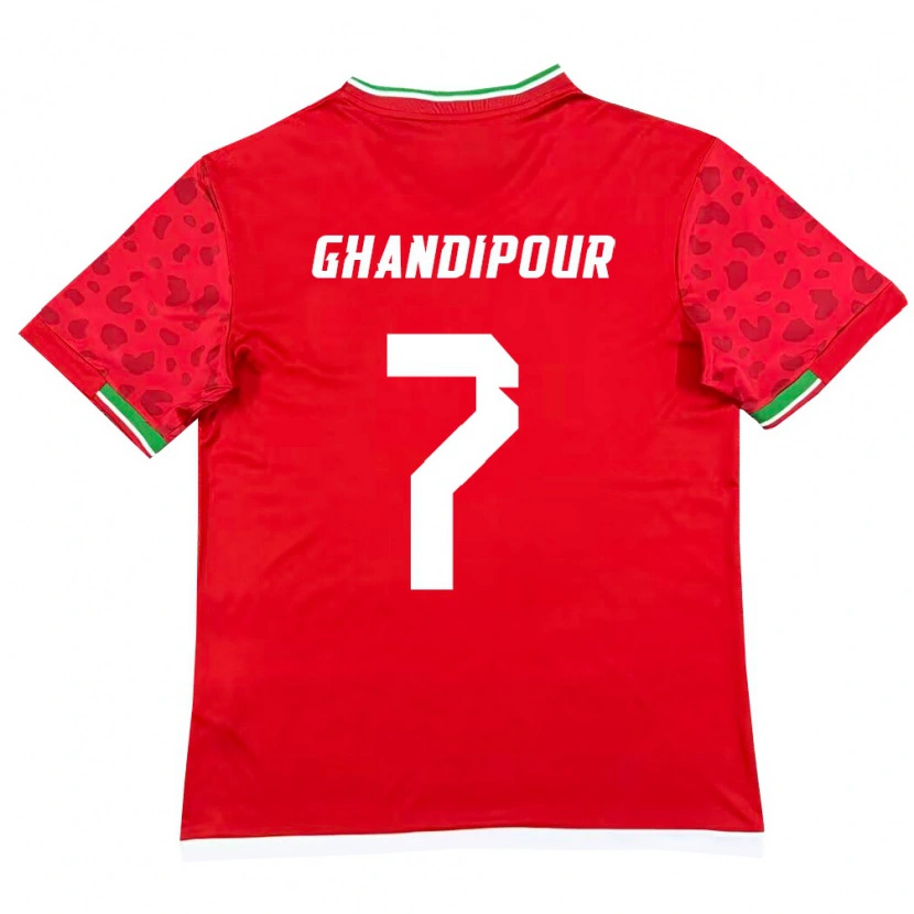 Danxen Pánské Írán Reza Ghandipour #7 Červená Bílá Daleko Hráčské Dresy 26-28 Dres