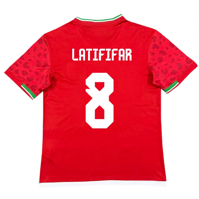 Danxen Pánské Írán Pouria Latififar #8 Červená Bílá Daleko Hráčské Dresy 26-28 Dres