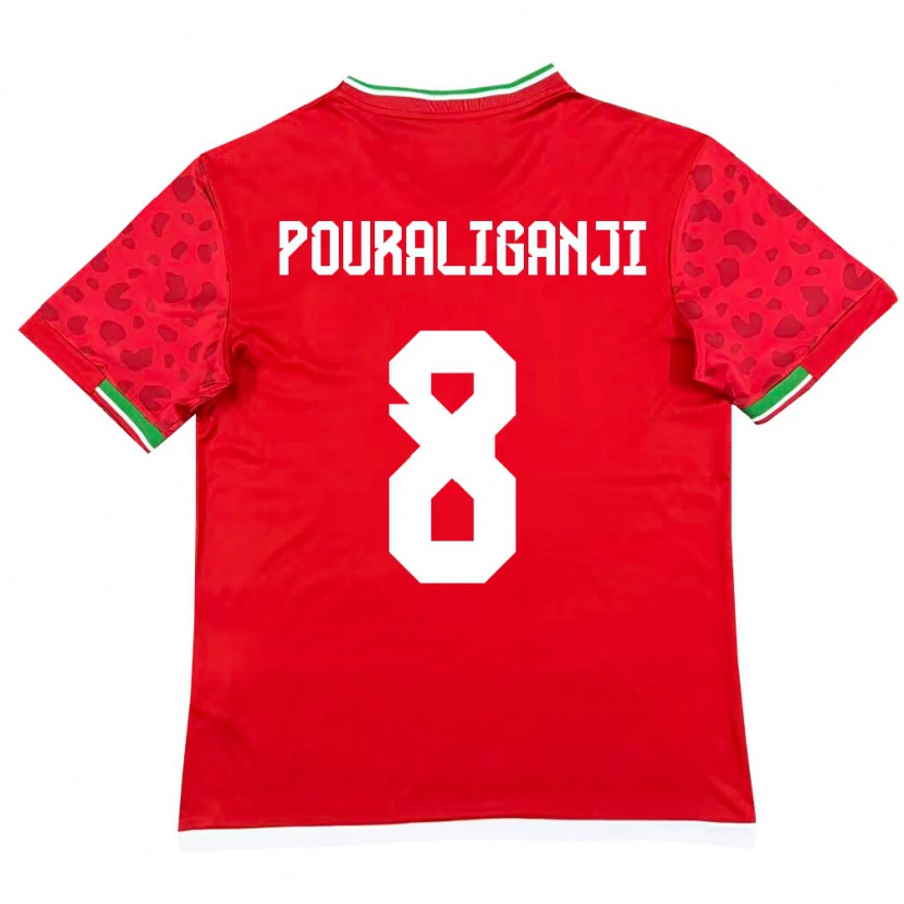 Danxen Pánské Írán Morteza Pouraliganji #8 Červená Bílá Daleko Hráčské Dresy 26-28 Dres