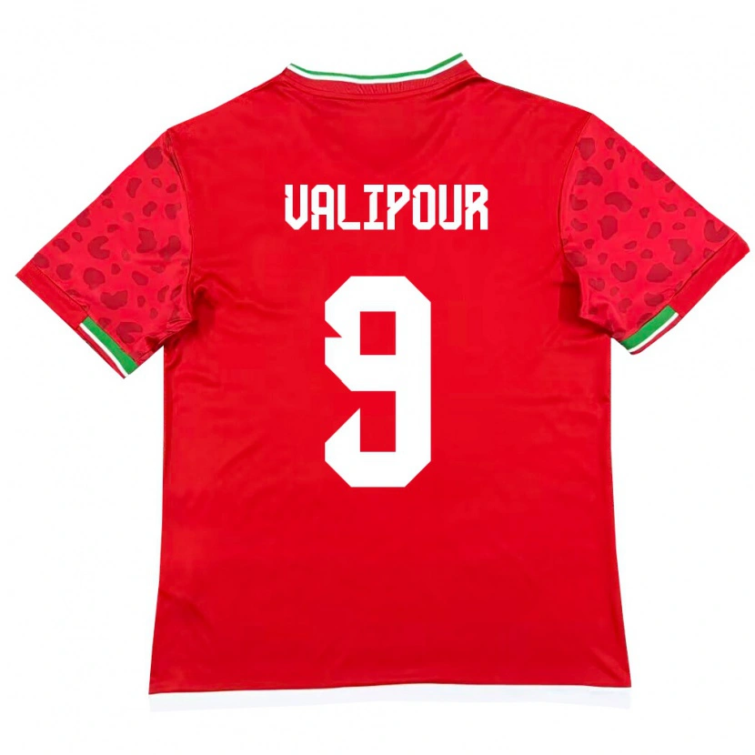 Danxen Pánské Írán Amirreza Valipour #9 Červená Bílá Daleko Hráčské Dresy 26-28 Dres