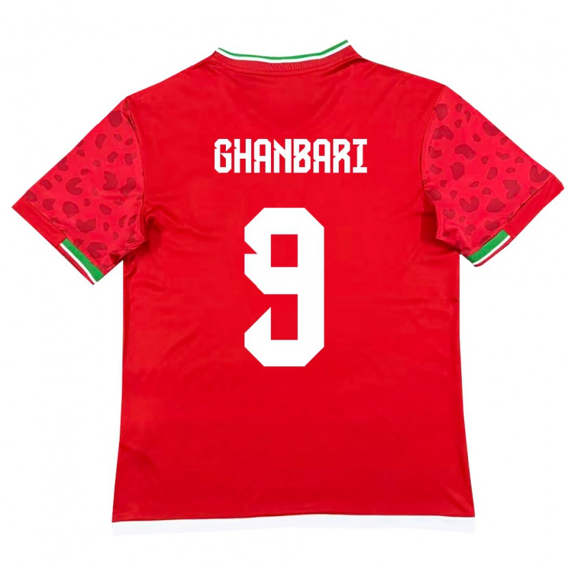 Danxen Pánské Írán Zahra Ghanbari #9 Červená Bílá Daleko Hráčské Dresy 26-28 Dres