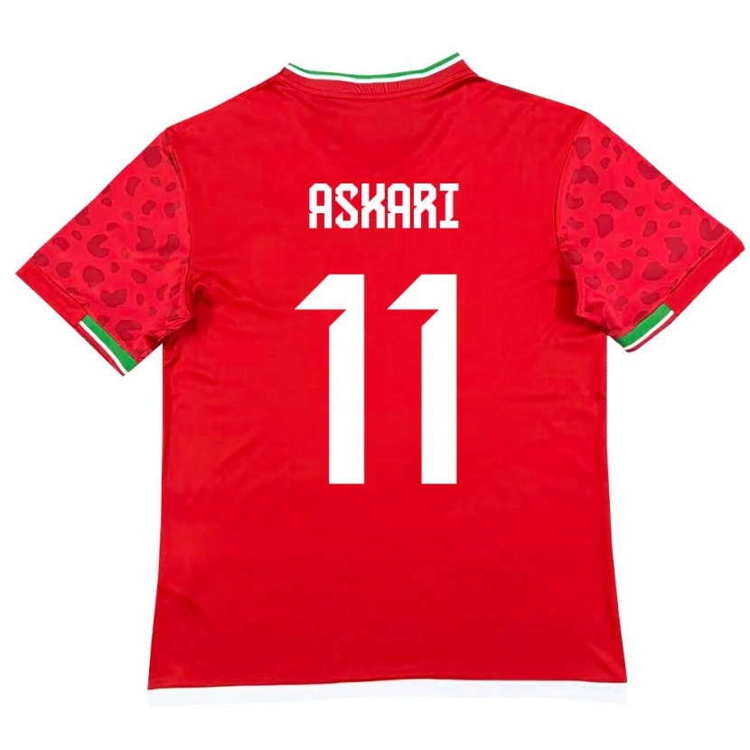 Danxen Pánské Írán Mohammad Askari #11 Červená Bílá Daleko Hráčské Dresy 26-28 Dres