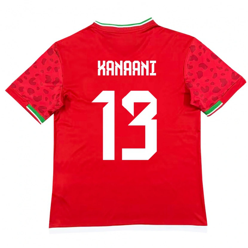 Danxen Pánské Írán Hossein Kanaani #13 Červená Bílá Daleko Hráčské Dresy 26-28 Dres