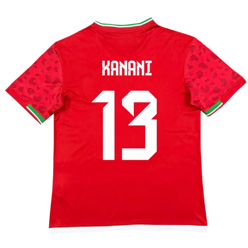 Danxen Pánské Írán Hossein Kanani #13 Červená Bílá Daleko Hráčské Dresy 26-28 Dres