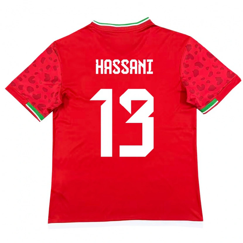Danxen Pánské Írán Ali Hassani #13 Červená Bílá Daleko Hráčské Dresy 26-28 Dres
