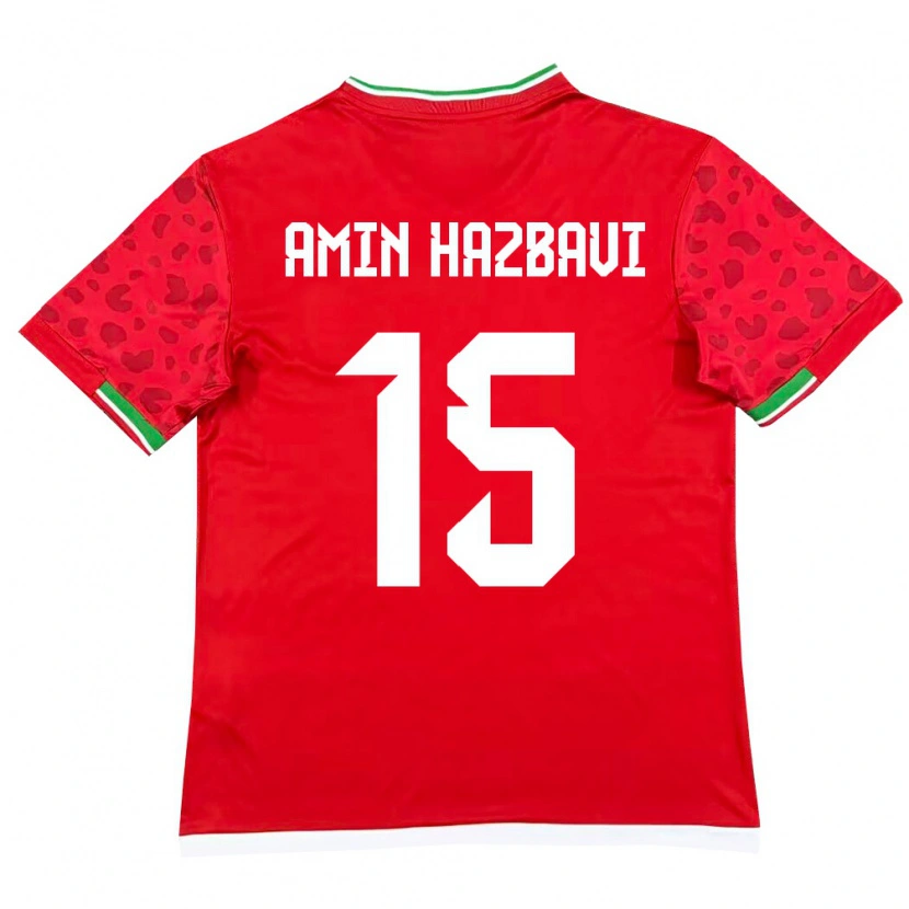 Danxen Pánské Írán Mohammadamin Hazbavi #15 Červená Bílá Daleko Hráčské Dresy 26-28 Dres