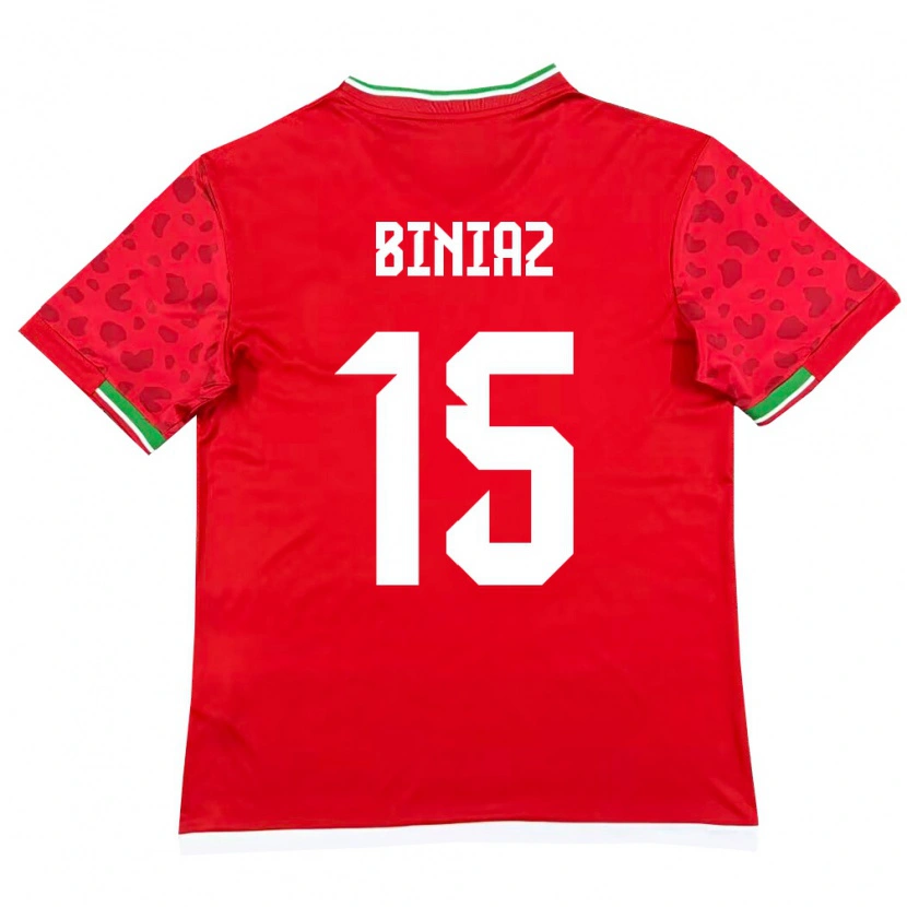 Danxen Pánské Írán Mohammad Biniaz #15 Červená Bílá Daleko Hráčské Dresy 26-28 Dres