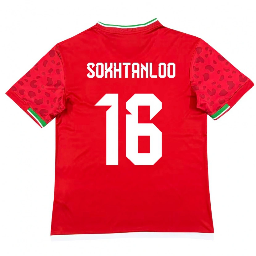 Danxen Pánské Írán Abolfazl Sokhtanloo #16 Červená Bílá Daleko Hráčské Dresy 26-28 Dres