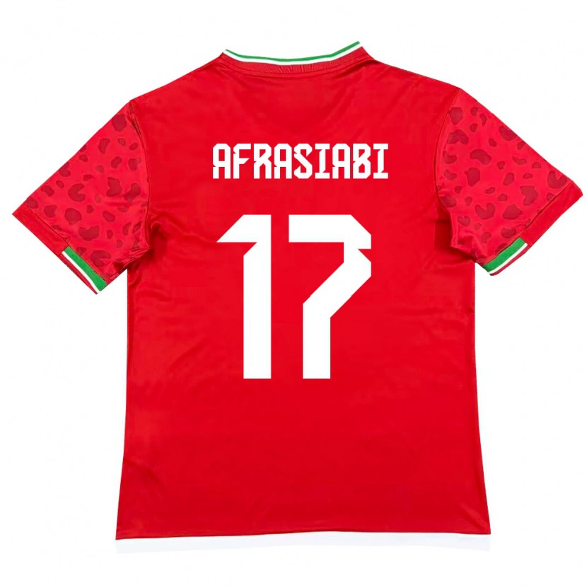 Danxen Pánské Írán Amirmohammad Afrasiabi #17 Červená Bílá Daleko Hráčské Dresy 26-28 Dres