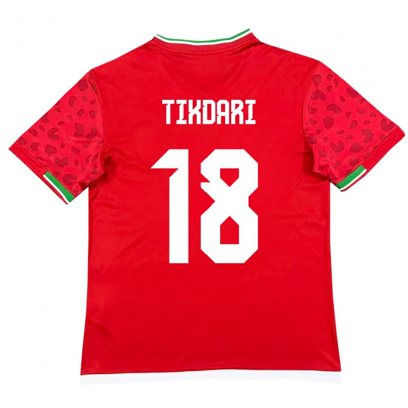 Danxen Pánské Írán Mehdi Tikdari #18 Červená Bílá Daleko Hráčské Dresy 26-28 Dres