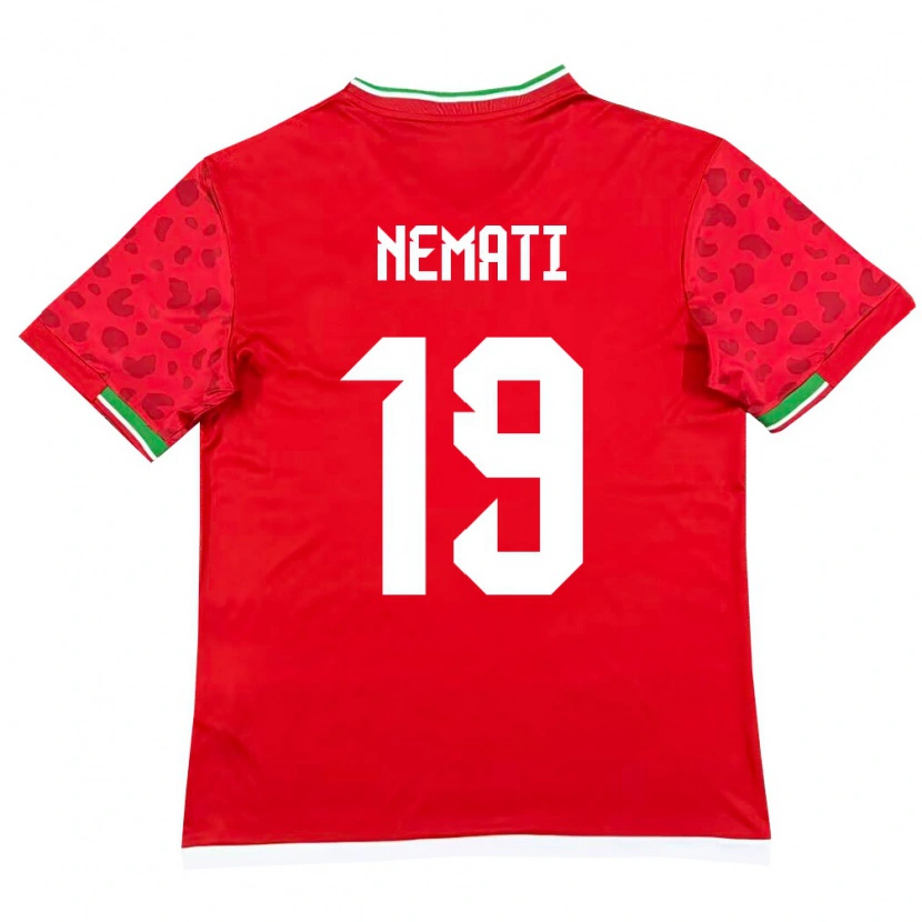 Danxen Pánské Írán Ali Nemati #19 Červená Bílá Daleko Hráčské Dresy 26-28 Dres