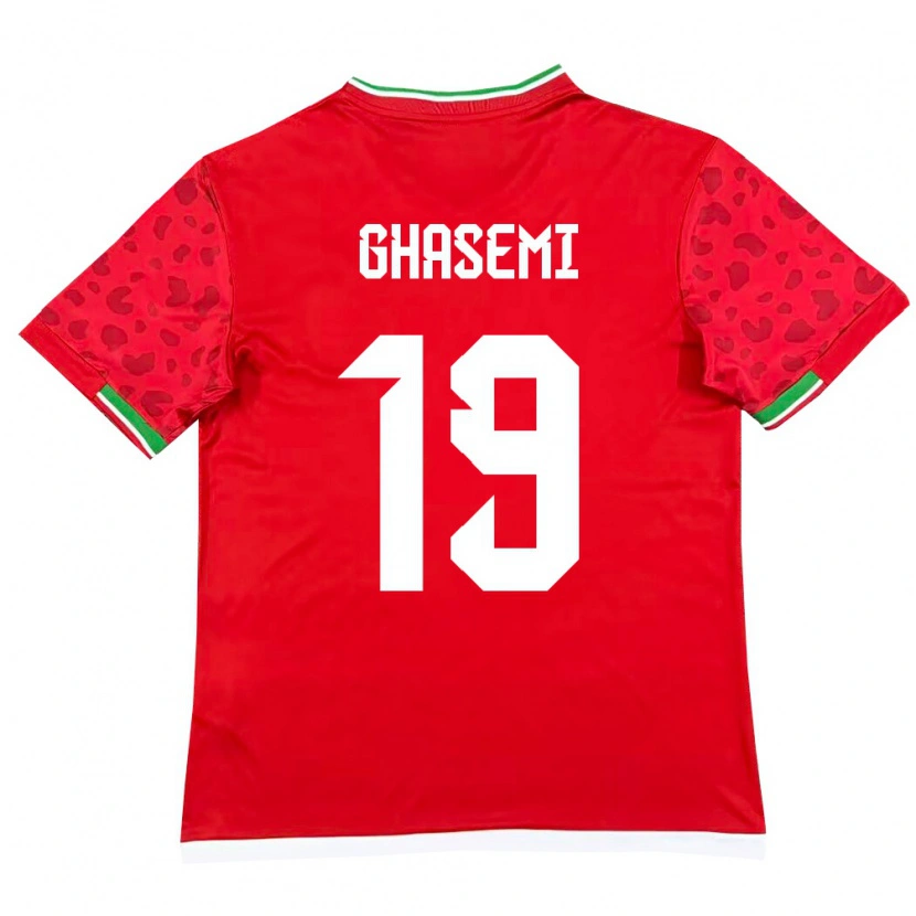 Danxen Pánské Írán Mohammad Ghasemi #19 Červená Bílá Daleko Hráčské Dresy 26-28 Dres