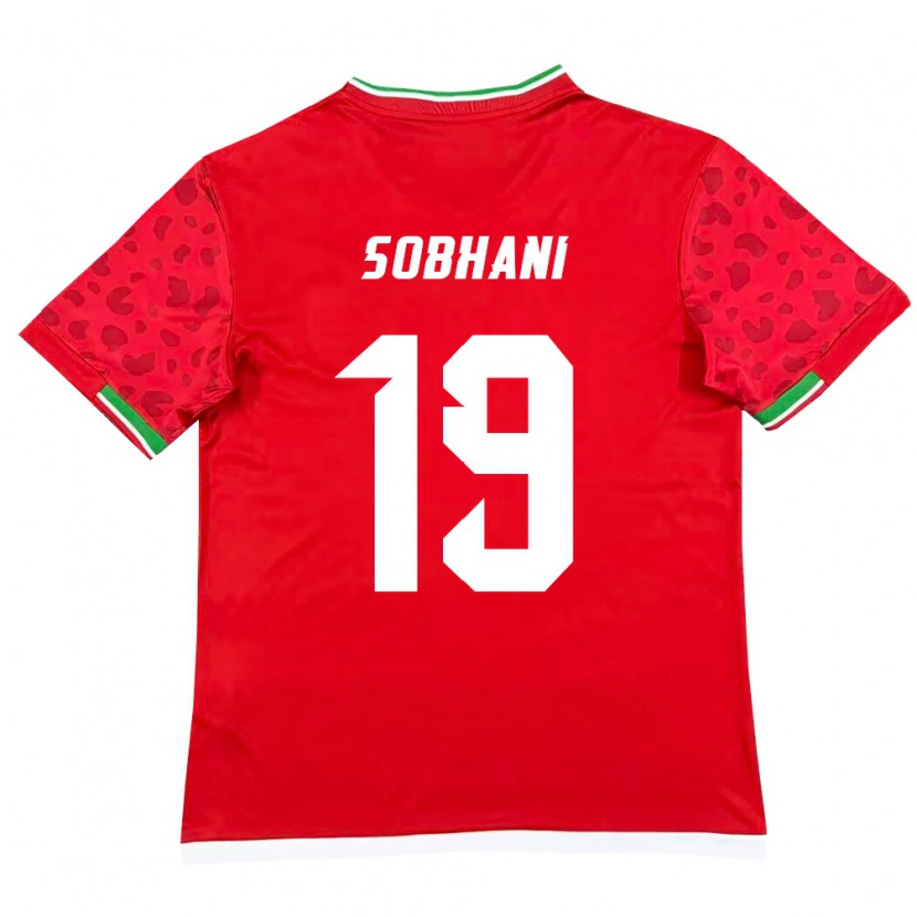 Danxen Pánské Írán Ali Sobhani #19 Červená Bílá Daleko Hráčské Dresy 26-28 Dres