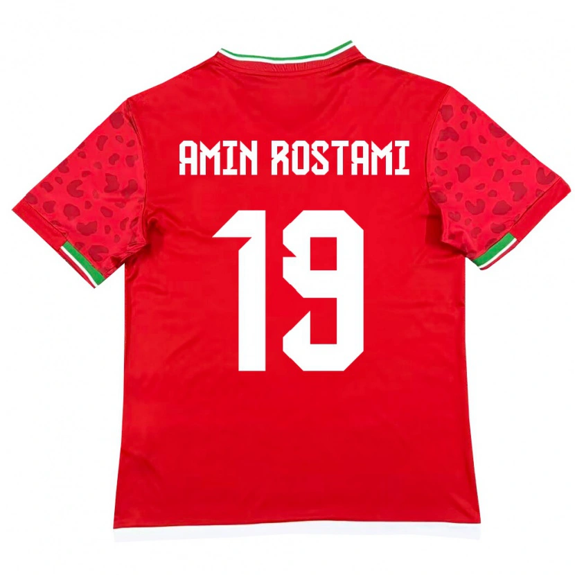 Danxen Pánské Írán Mohammad Amin Rostami #19 Červená Bílá Daleko Hráčské Dresy 26-28 Dres
