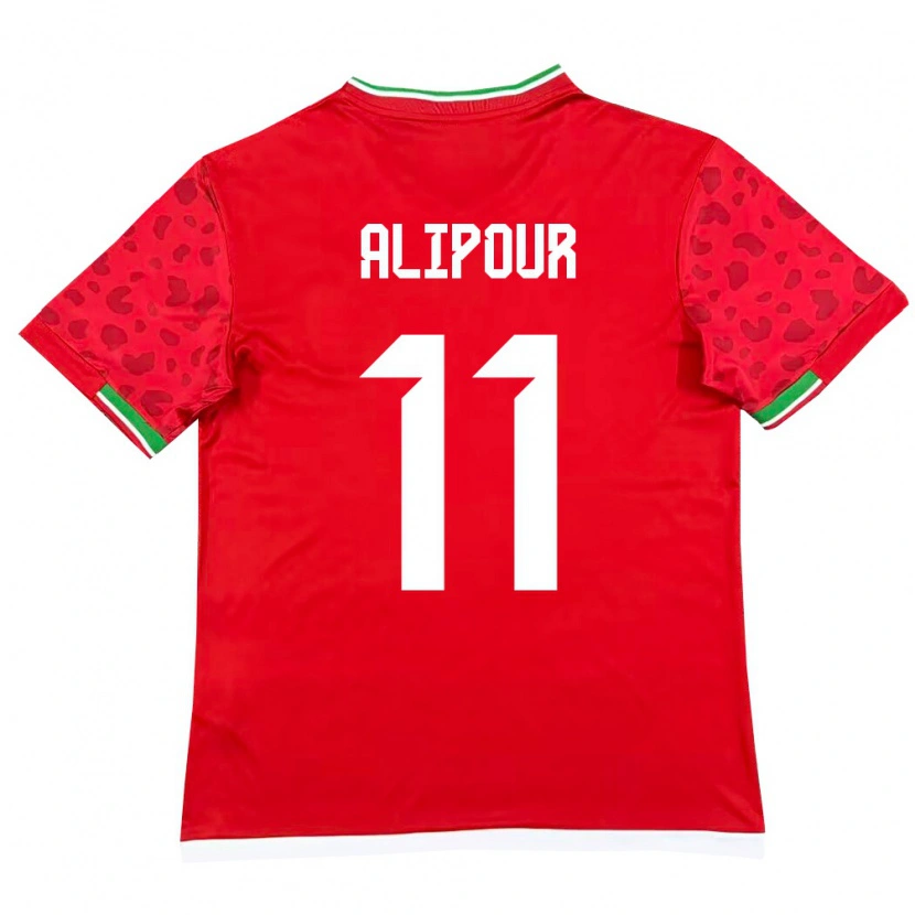 Danxen Pánské Írán Ali Alipour #11 Červená Bílá Daleko Hráčské Dresy 26-28 Dres