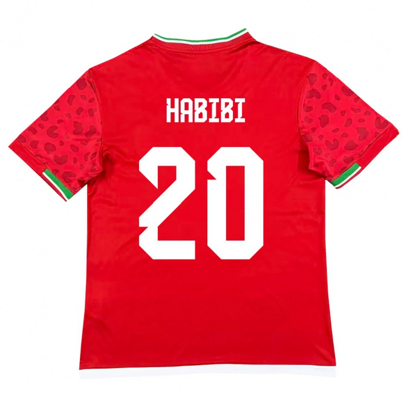 Danxen Pánské Írán Abbas Habibi #20 Červená Bílá Daleko Hráčské Dresy 26-28 Dres