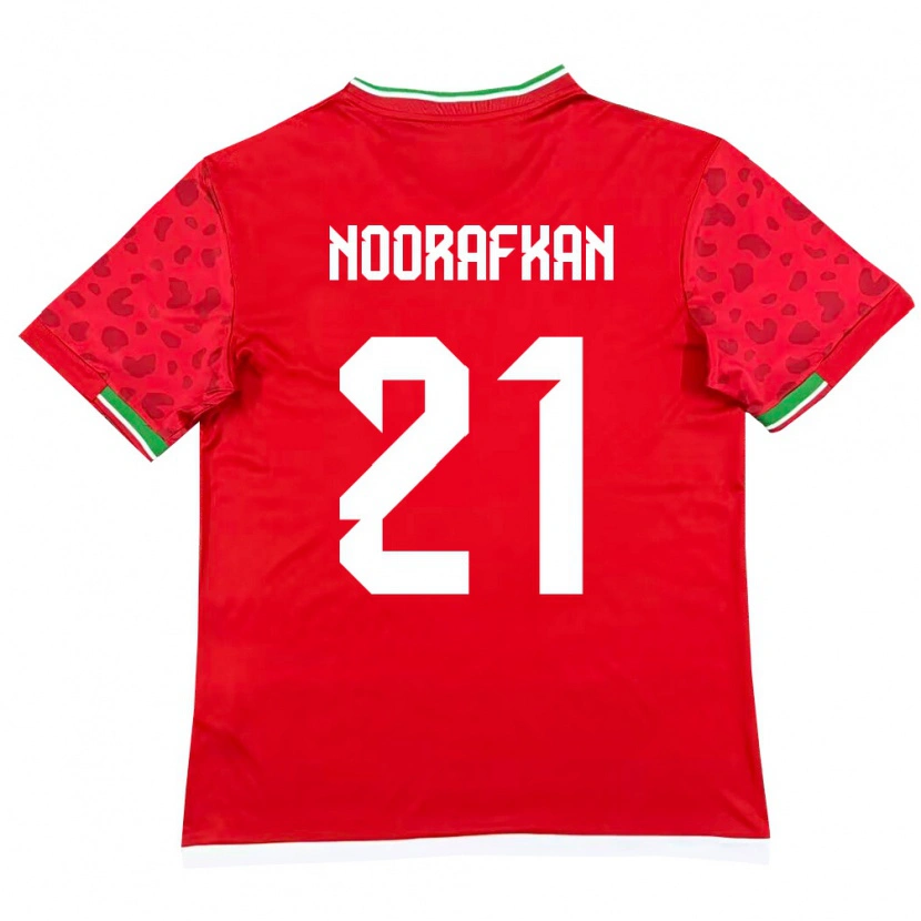 Danxen Pánské Írán Omid Noorafkan #21 Červená Bílá Daleko Hráčské Dresy 26-28 Dres