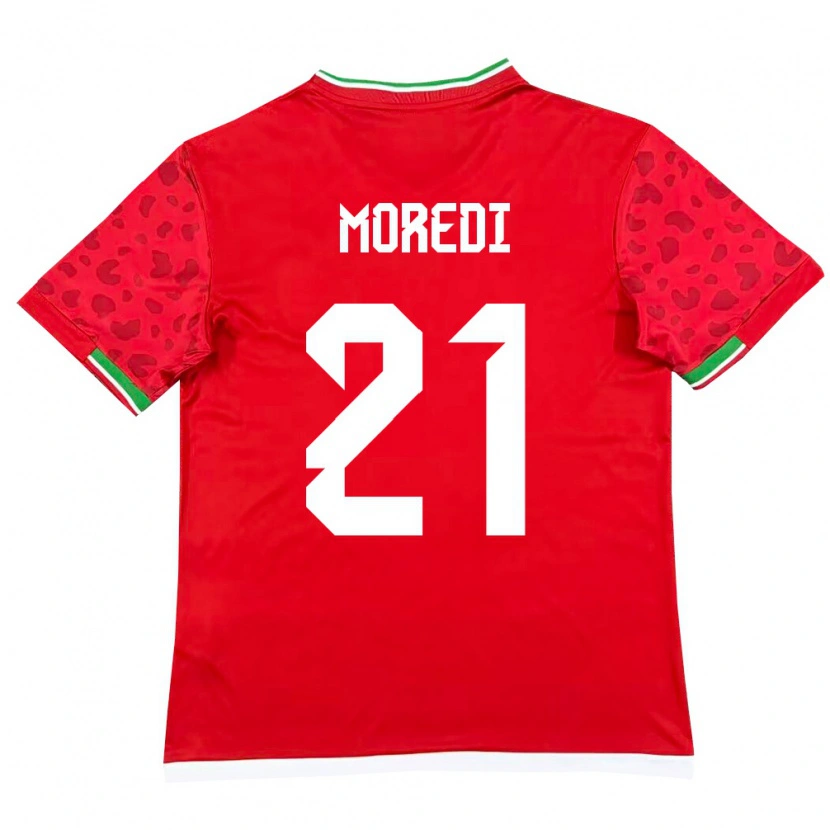 Danxen Pánské Írán Abolfazl Moredi #21 Červená Bílá Daleko Hráčské Dresy 26-28 Dres