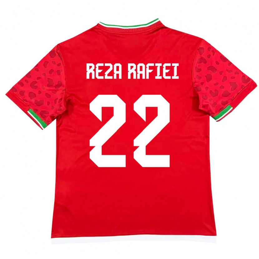 Danxen Pánské Írán Amir Reza Rafiei #22 Červená Bílá Daleko Hráčské Dresy 26-28 Dres