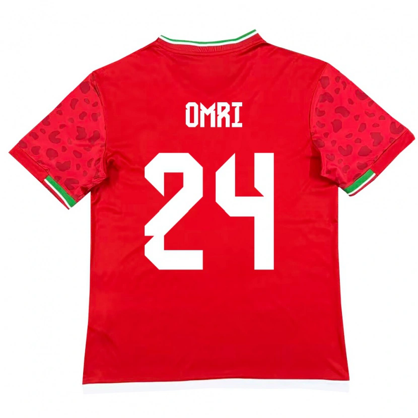 Danxen Pánské Írán Mohammad Omri #24 Červená Bílá Daleko Hráčské Dresy 26-28 Dres