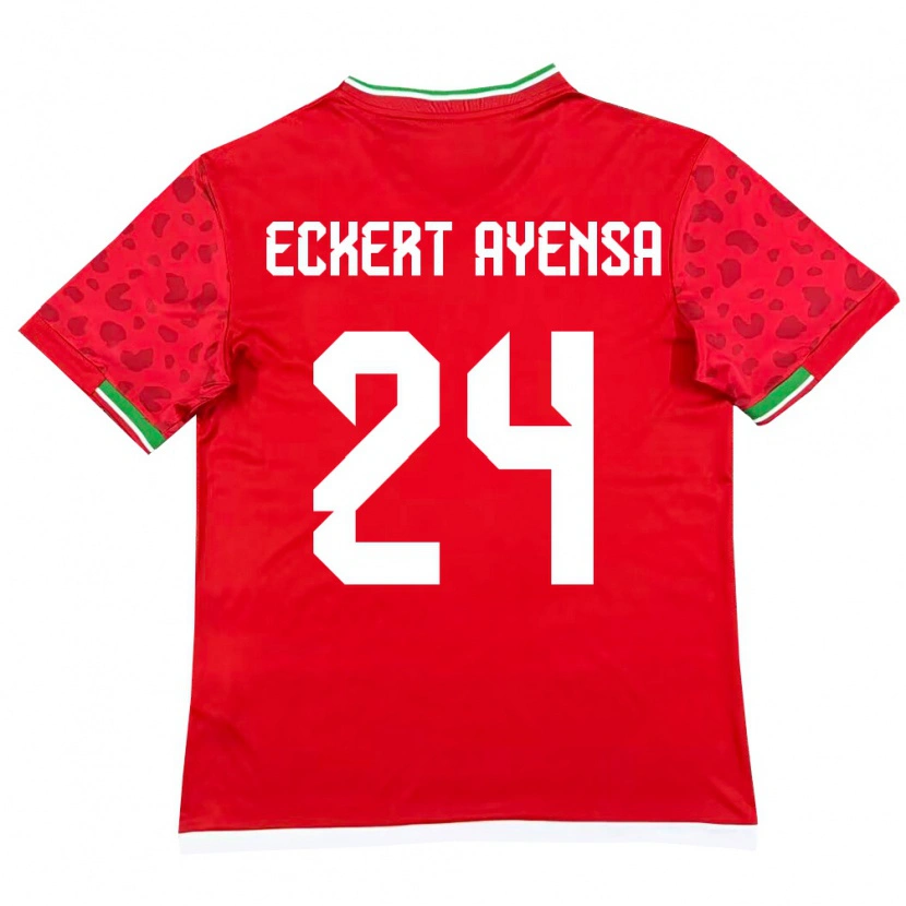 Danxen Pánské Írán Dennis Eckert Ayensa #24 Červená Bílá Daleko Hráčské Dresy 26-28 Dres