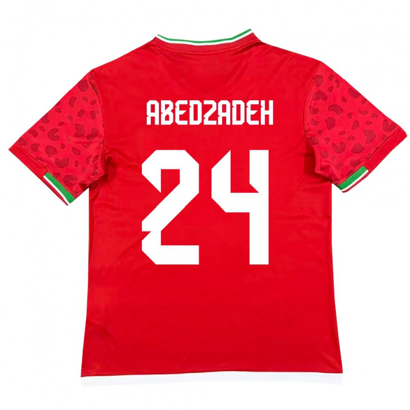 Danxen Pánské Írán Amir Abedzadeh #24 Červená Bílá Daleko Hráčské Dresy 26-28 Dres
