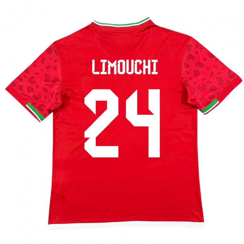 Danxen Pánské Írán Mehdi Limouchi #24 Červená Bílá Daleko Hráčské Dresy 26-28 Dres