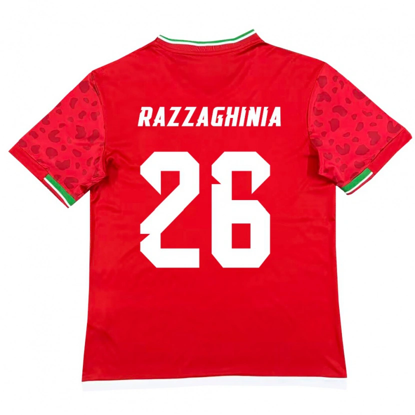 Danxen Pánské Írán Amirmohammad Razzaghinia #26 Červená Bílá Daleko Hráčské Dresy 26-28 Dres