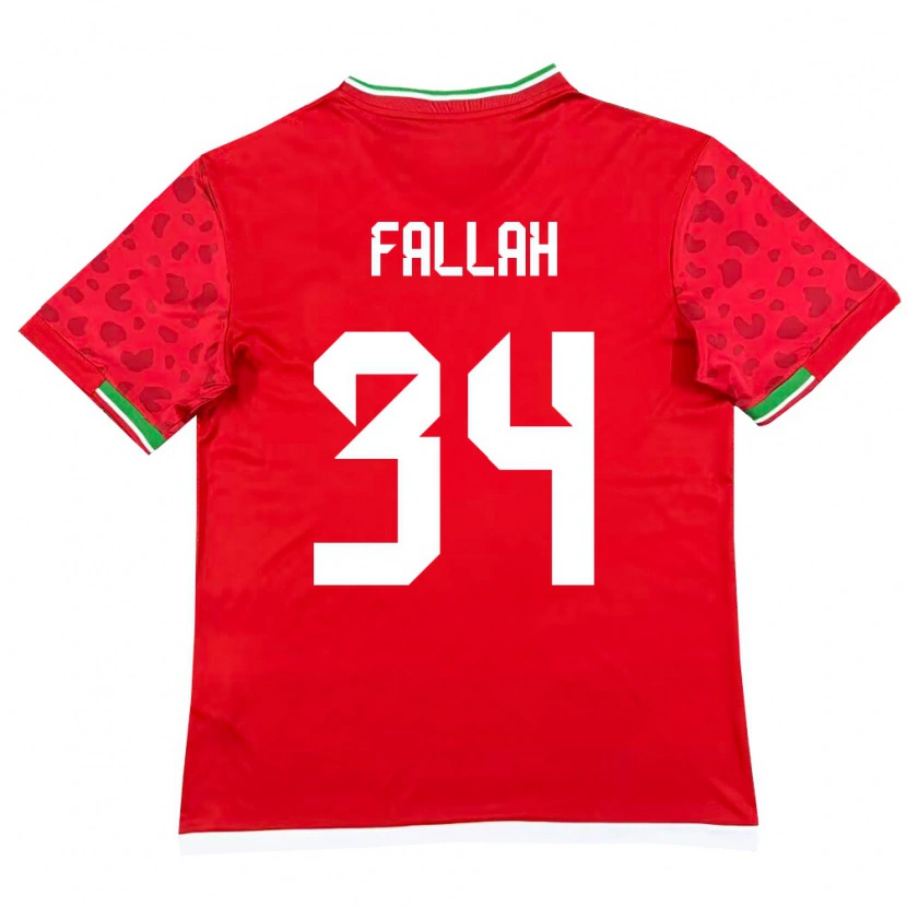 Danxen Pánské Írán Saman Fallah #34 Červená Bílá Daleko Hráčské Dresy 26-28 Dres