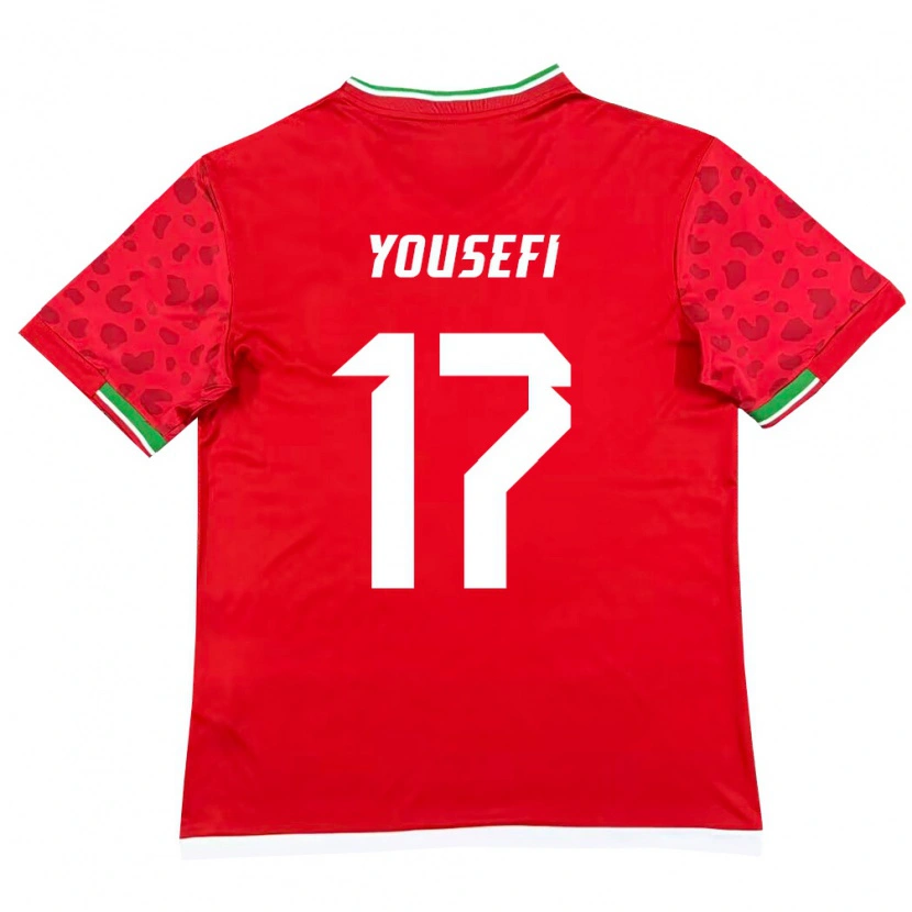 Danxen Pánské Írán Arya Yousefi #17 Červená Bílá Daleko Hráčské Dresy 26-28 Dres