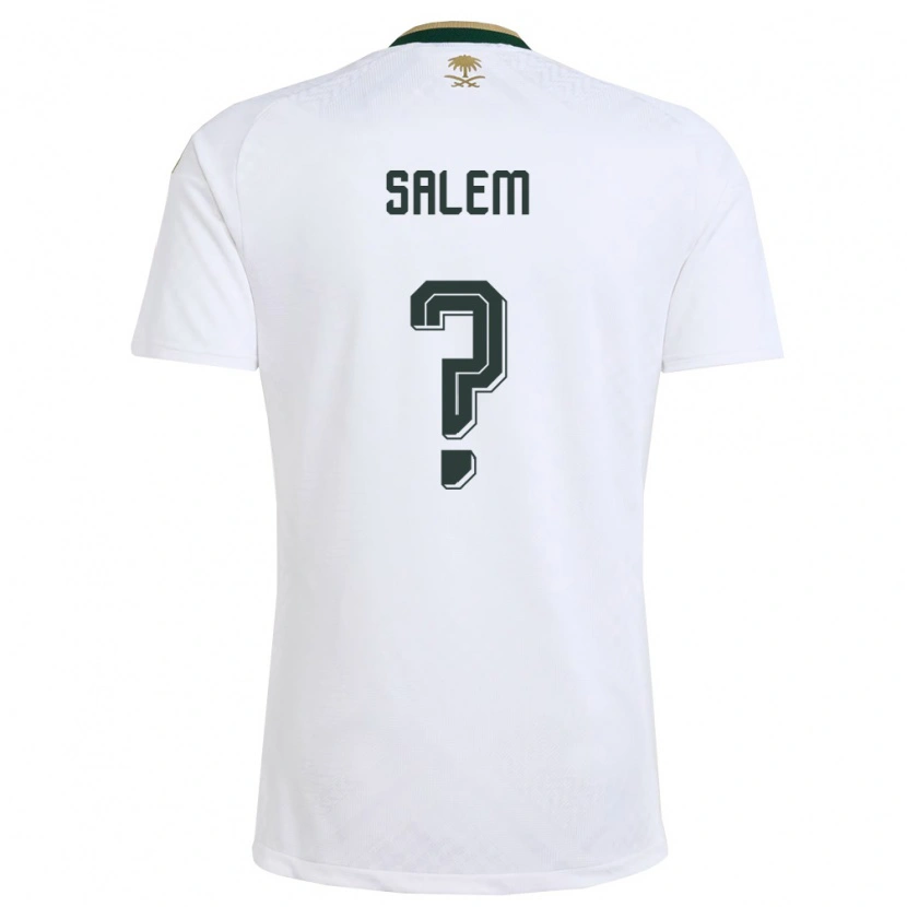 Danxen Pánské Saúdská Arábie Faris Salem #0 Bílá Zelená Zlatá Daleko Hráčské Dresy 26-28 Dres