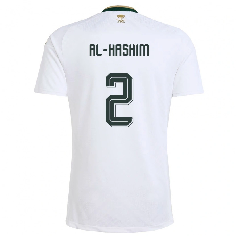 Danxen Pánské Saúdská Arábie Jawad Al-Hashim #2 Bílá Zelená Zlatá Daleko Hráčské Dresy 26-28 Dres