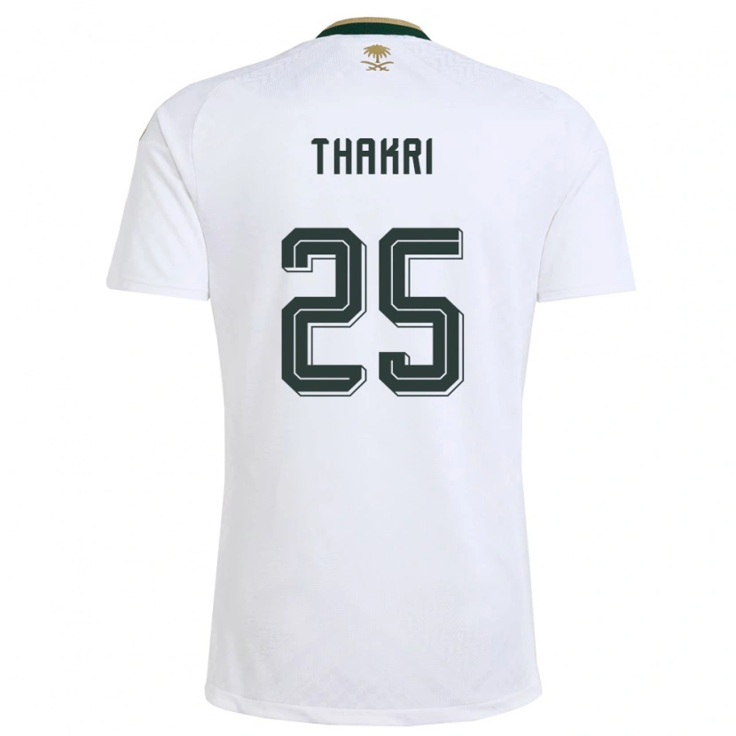 Danxen Pánské Saúdská Arábie Jehad Thakri #25 Bílá Zelená Zlatá Daleko Hráčské Dresy 26-28 Dres