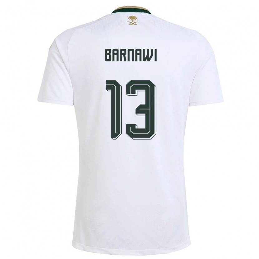 Danxen Pánské Saúdská Arábie Abdulsalam Barnawi #13 Bílá Zelená Zlatá Daleko Hráčské Dresy 26-28 Dres
