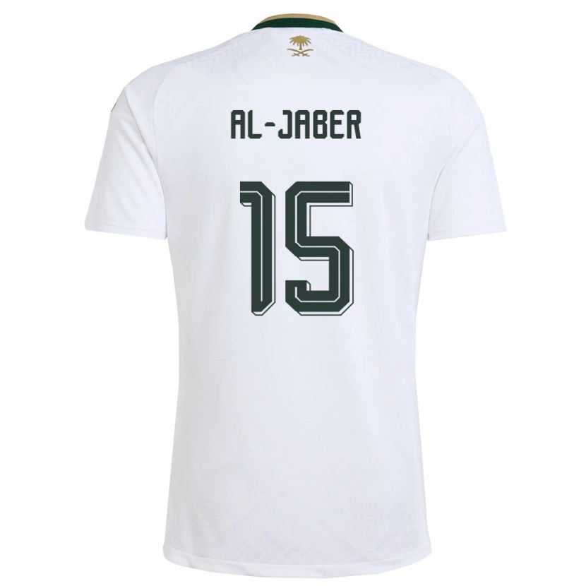 Danxen Pánské Saúdská Arábie Abdulmalik Al-Jaber #15 Bílá Zelená Zlatá Daleko Hráčské Dresy 26-28 Dres