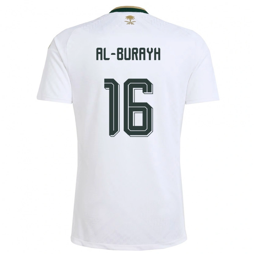 Danxen Pánské Saúdská Arábie Mahmoud Al-Burayh #16 Bílá Zelená Zlatá Daleko Hráčské Dresy 26-28 Dres