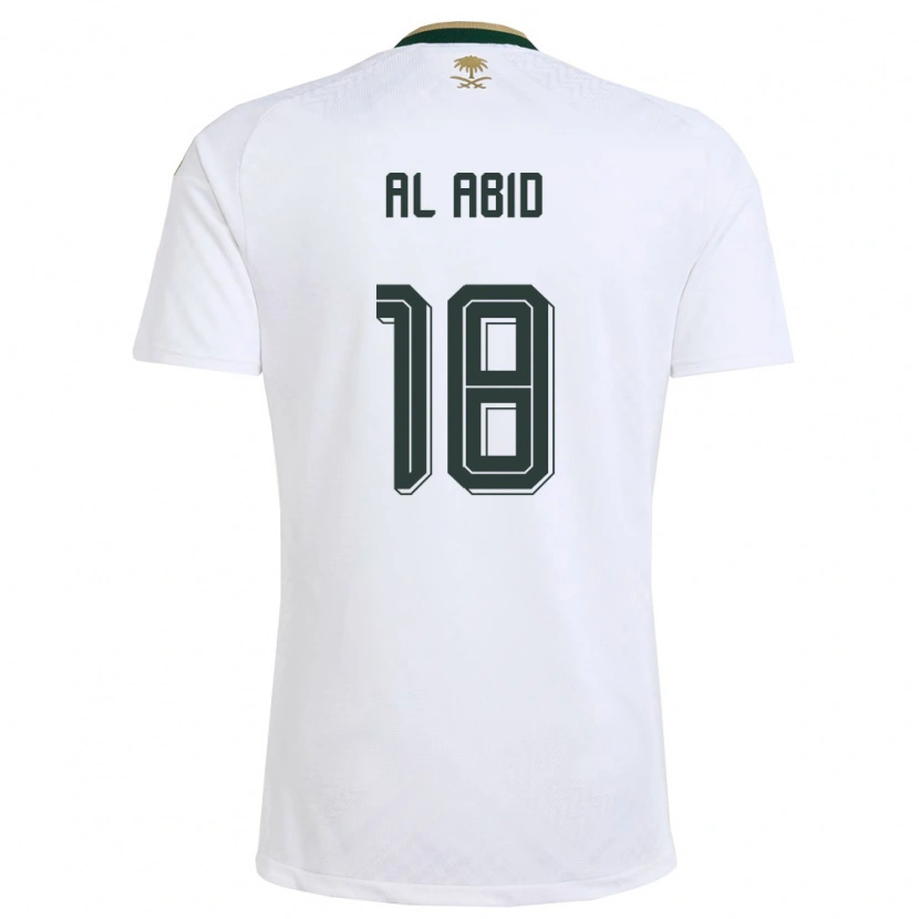 Danxen Pánské Saúdská Arábie Nawaf Al Abid #18 Bílá Zelená Zlatá Daleko Hráčské Dresy 26-28 Dres