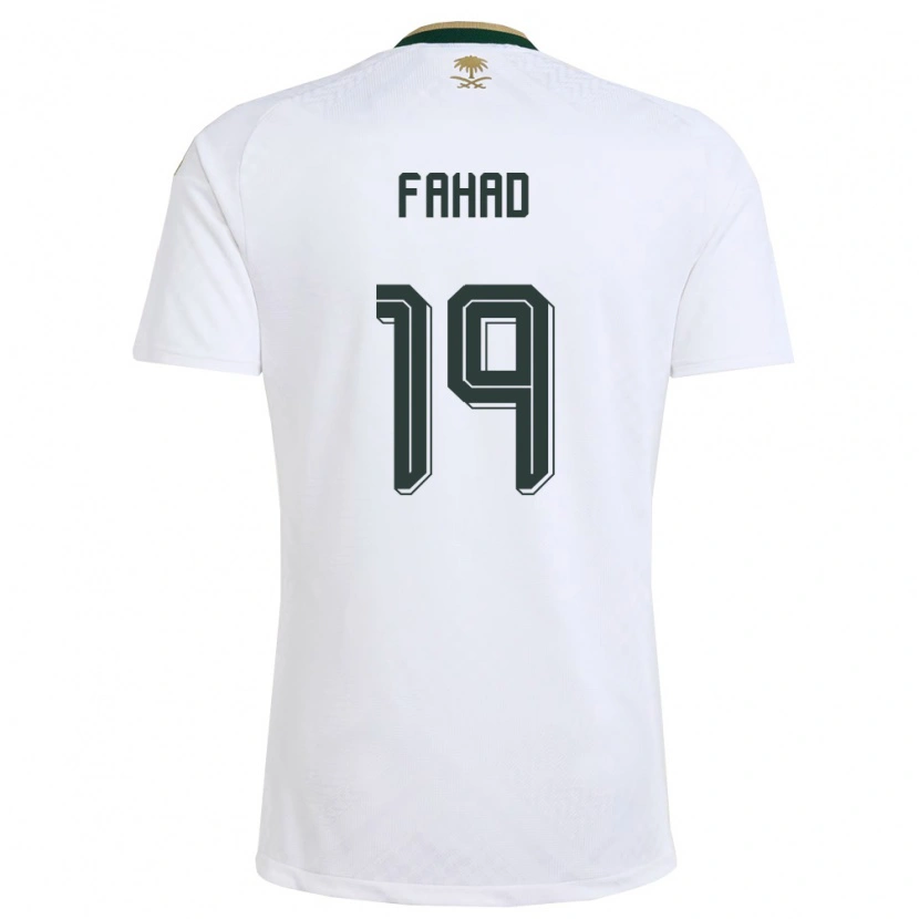Danxen Pánské Saúdská Arábie Fahad Al Muwallad #19 Bílá Zelená Zlatá Daleko Hráčské Dresy 26-28 Dres