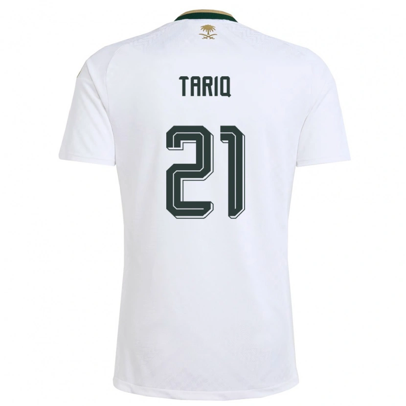 Danxen Pánské Saúdská Arábie Juri Tariq #21 Bílá Zelená Zlatá Daleko Hráčské Dresy 26-28 Dres