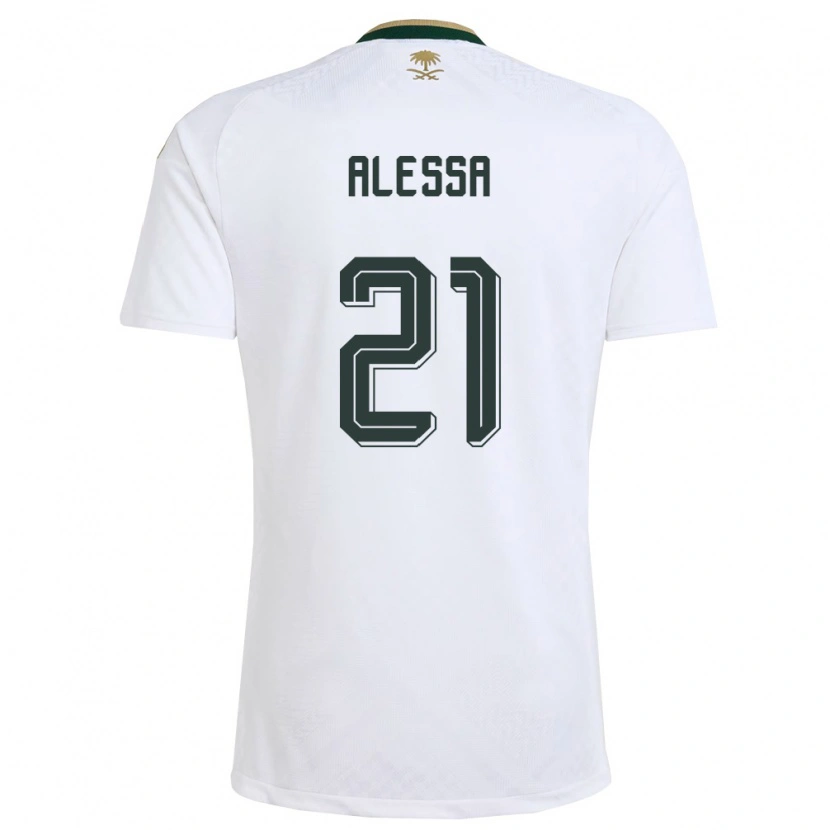 Danxen Pánské Saúdská Arábie Mohammed Alessa #21 Bílá Zelená Zlatá Daleko Hráčské Dresy 26-28 Dres