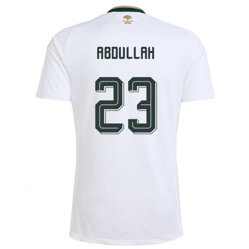 Danxen Pánské Saúdská Arábie Nawaf Abdullah #23 Bílá Zelená Zlatá Daleko Hráčské Dresy 26-28 Dres
