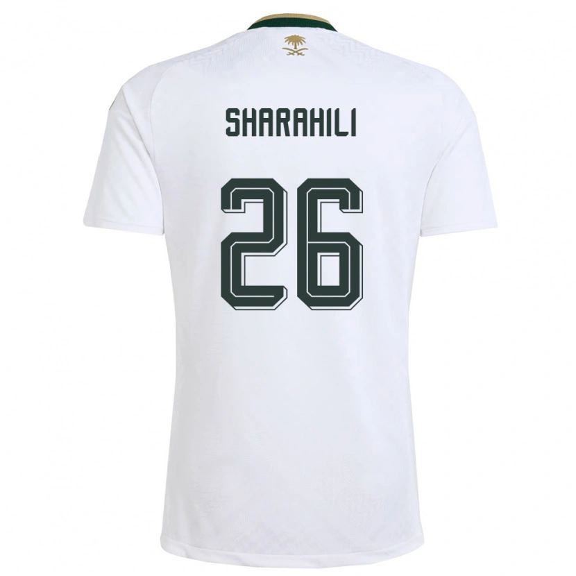 Danxen Pánské Saúdská Arábie Riyadh Sharahili #26 Bílá Zelená Zlatá Daleko Hráčské Dresy 26-28 Dres
