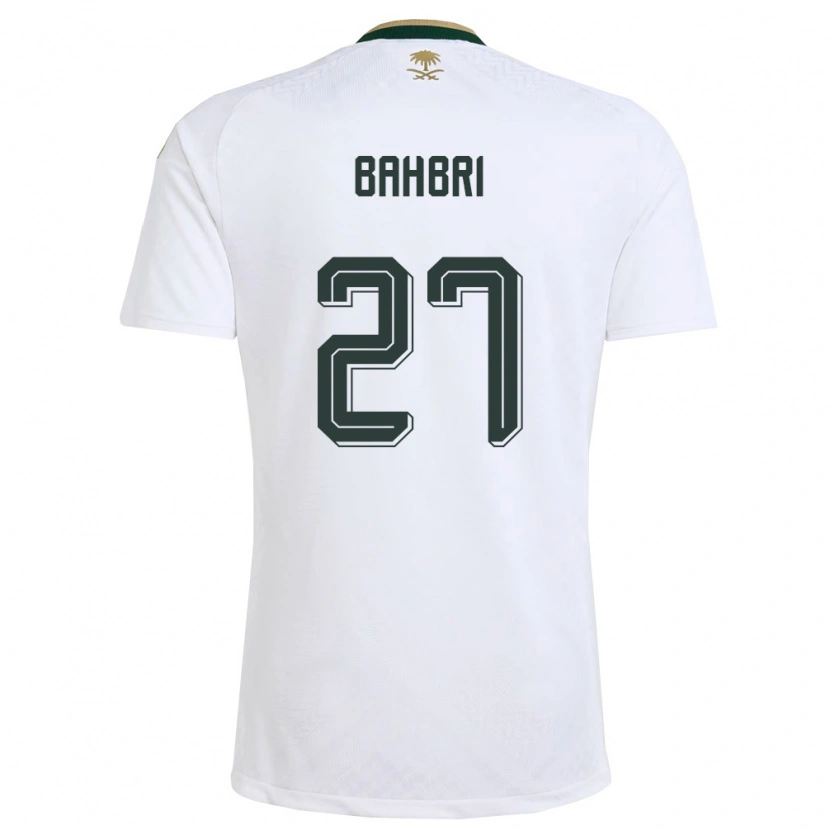 Danxen Pánské Saúdská Arábie Hatan Bahbri #27 Bílá Zelená Zlatá Daleko Hráčské Dresy 26-28 Dres