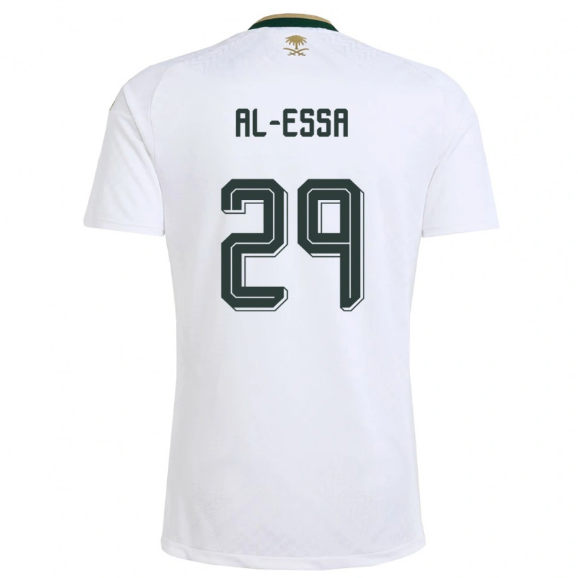 Danxen Pánské Saúdská Arábie Ali Al-Essa #29 Bílá Zelená Zlatá Daleko Hráčské Dresy 26-28 Dres