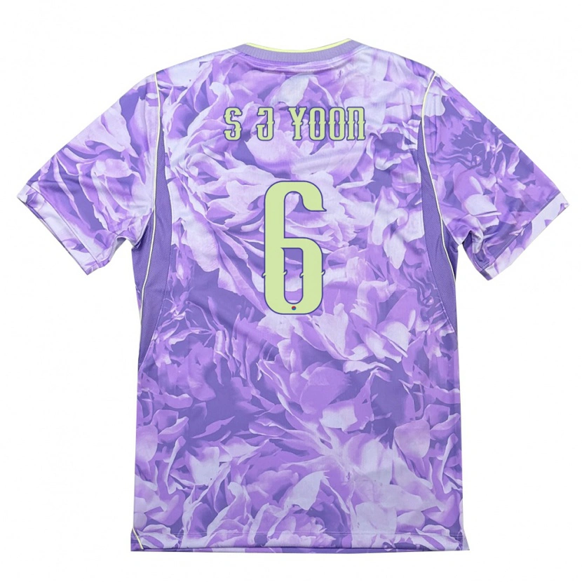 Danxen Pánské Jižní Korea Jun-Seo Yoon #6 Fialová Zelená Daleko Hráčské Dresy 26-28 Dres