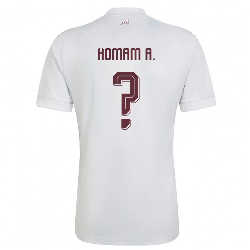 Danxen Pánské Katar Homam Ahmad #0 Bílá Vínová Daleko Hráčské Dresy 26-28 Dres