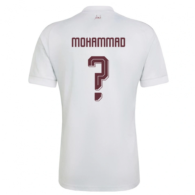 Danxen Pánské Katar Khaled Mohammad #0 Bílá Vínová Daleko Hráčské Dresy 26-28 Dres